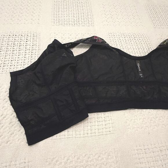 Torrid 4 Mesh Regency Punk Bustier exposed hook front bra crop top BC 2888 - Picture 6 of 9